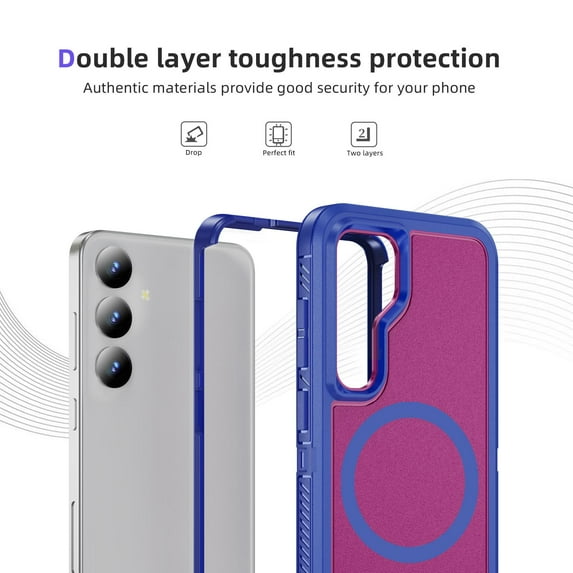 ShellTech for Samsung Galaxy S24 Magnetic Case Compatible with Magsafe Dual Layer Military-Grade Protection Heavy Duty Shockproof Rugged Protective Cover for Samsung S24,A