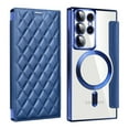 thumbnail image 1 of ShellTech for Samsung Galaxy S24 Ultra Magnetic Case,[Compatible with MagSafe] Full Protective Flip Folio Wallet Case with RFID Blocking Card Slot Quilted Leather Phone Case,Royalblue, 1 of 10