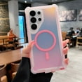 thumbnail image 1 of ShellTech for Samsung Galaxy S24 Ultra Magnetic Case, Luxury Laser Aurora Dazzling Gradient Case Compatible with MagSafe Heavy Duty Wireless Charging Shockproof Dual Layer Armor Cover,Pink, 1 of 8