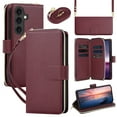 thumbnail image 1 of ShellTech for Samsung Galaxy S25 Plus PU Leather TPU Wallet Case with Credit Card Slots, Cash Pocket, Magnetic Closure, Wrist Strap,Non-Slip Shock-Absorbent Design & Crossbody Lanyard,Winered, 1 of 8