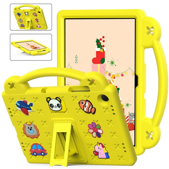ShellTech for Samsung Galaxy Tab A9 Plus 11 Inch (SM-X210/X215/X216/X218) Case,Kids Boy Girl EVA Case Shockproof Stand Handle Cover for Galaxy Tab A9+ 2023,Yellow