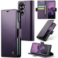 thumbnail image 1 of ShellTech for Samsung Galaxy Z Fold 7 Case, Premium PU Leather+TPU Slim Wallet Case Flip Cover with [RFID Blocking][Card Holder][Stand Function] Shockproof Protective,Purple, 1 of 11