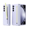 thumbnail image 1 of ShellTech for Samsung Galaxy Z Fold 7 Hard PC Slim Case with Stylus,with Pen Holder + Front Screen Protector Film + Anti-Slip Matte Case Full Body Shockproof Compatible with MagSafe,Purple, 1 of 7