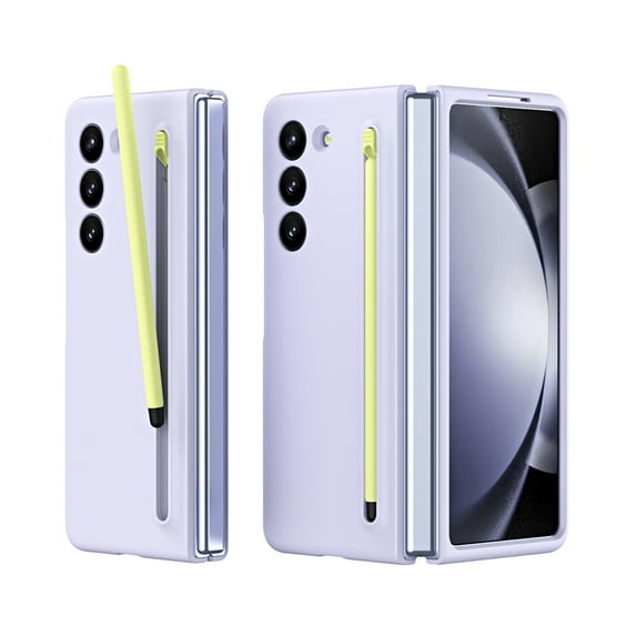 ShellTech for Samsung Galaxy Z Fold 7 Hard PC Slim Case with Stylus,with Pen Holder + Front Screen Protector Film + Anti-Slip Matte Case Full Body Shockproof Compatible with MagSafe,Purple