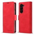 thumbnail image 1 of ShellTech for Samsung Galaxy Z Fold 7 Slim Flip Wallet Case Premium PU Leather Cover TPU Bumper with Card Holder Kickstand Hidden Magnetic Adsorption Full-Body Shockproof Anti-Drop,Red, 1 of 8