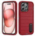 thumbnail image 1 of ShellTech Stand Case for iPhone 14 Pro,Shockproof 3-Layer Protection Case Military Grade Protective Kickstand Back Cover,Red+Black, 1 of 8