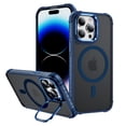 thumbnail image 1 of ShellTech Strong  for iPhone 14 Pro Magnetic & Lens Stand Case [Mil-Grade Protection][Adjustable Kickstand] Translucent Slim Hard Back Soft Edge,Blue, 1 of 9