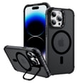 thumbnail image 1 of ShellTech Strong  for iPhone 14 Pro Magnetic & Lens Stand Case [Mil-Grade Protection][Adjustable Kickstand] Translucent Slim Hard Back Soft Edge,Black, 1 of 9