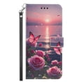 thumbnail image 1 of ShellTech Wallet Case for iPhone 17 Pro, Floral Pattern PU Leather Flip Folio TPU Interior Cover with Credit Card Holder Slots, Cash Pocket, Kickstand, Magnetic Closure & Detachable Wrist Strap,F, 1 of 8