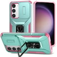 thumbnail image 1 of ShellTech for Samsung Galaxy S23 Magnetic Phone Case,with Camera Cover & Kickstand Military Grade Shockproof Case for Galaxy S23,Green, 1 of 8