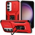 thumbnail image 1 of ShellTech for Samsung Galaxy S23 Magnetic Phone Case,with Camera Cover & Kickstand Military Grade Shockproof Case for Galaxy S23,Red, 1 of 8