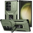 thumbnail image 1 of ShellTech for Samsung Galaxy S24 Ultra Case with Kickstand and Slide Camera Cover [ Military-Grade ] Full Body Drop Tested Protective Cover,Darkgreen, 1 of 8