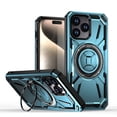 thumbnail image 1 of ShellTech for iPhone 13 Pro Max is a rugged shock-absorbing case with a ring stand and a metal plate for magnetic car mounts,Blue, 1 of 5