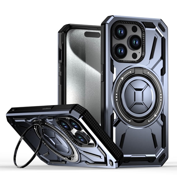 ShellTech for iPhone 14 Pro case Compatibe with Mag Safe compatibility and a 360-degree rotatable ring stand feature,Purple