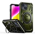 thumbnail image 1 of ShellTech for iPhone 15 case Compatibe with Mag Safe compatibility and a 360-degree rotatable ring stand feature,Green, 1 of 7