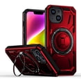 thumbnail image 1 of ShellTech for iPhone 15 case Compatibe with Mag Safe compatibility and a 360-degree rotatable ring stand feature,Red, 1 of 7