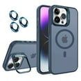 thumbnail image 1 of ShellTech for iPhone 11 Pro Magnetic Case Compatible with MagSafe,Military Grade Drop Protection Slim Translucent Matte Anti-Fingerprint Camera Ring Stand Shockproof Bumper Cover,Darkblue, 1 of 12