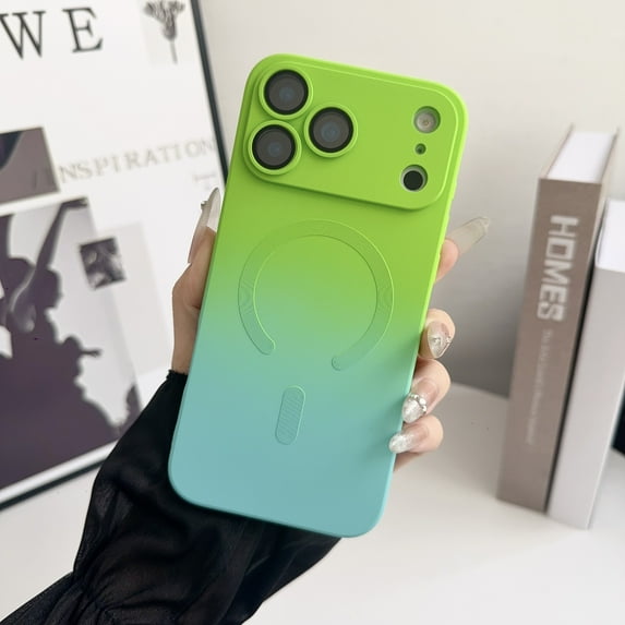 ShellTech for iPhone 11 Pro Max Magnetic TPU Case,Luxury Gradient Color Liquid Silicone Case Compatible with MagSafe Charger with Camera Lens Protector Shockproof Non-Slip Pretty Cover,E