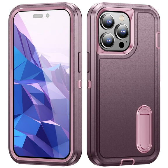 ShellTech for iPhone 13 Pro Case, iPhone 13 Pro Case with Kickstand, [Military Grade Shockproof][Three Layer Heavy Duty Drop Proof] Phone Case, Dustproof Phone Case for iPhone 13 Pro,D