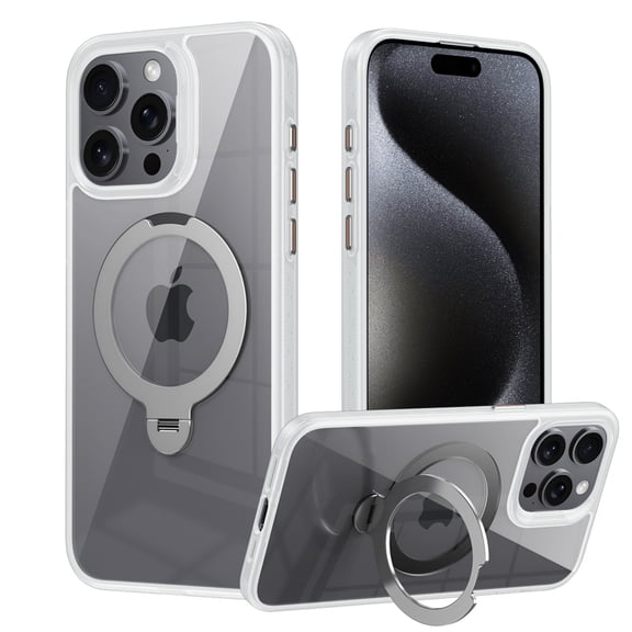 ShellTech for iPhone 13 Pro  Magnetic Ring Stand Case [Military Drop Protection] [Compatible with MagSafe] Matte Translucent Slim iPhone 13 Pro Case 6.1",Clear