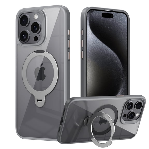 ShellTech for iPhone 13 Pro Max  Magnetic Ring Stand Case [Military Drop Protection] [Compatible with MagSafe] Matte Translucent Slim iPhone 13 Pro Max Case 6.7",Gray
