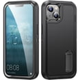 thumbnail image 1 of ShellTech for iPhone 15 Case, iPhone 15 Case with Kickstand, [Military Grade Shockproof][Three Layer Heavy Duty Drop Proof] Phone Case, Dustproof Phone Case for iPhone 15,K, 1 of 9