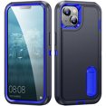 thumbnail image 1 of ShellTech for iPhone 15 Case, iPhone 15 Case with Kickstand, [Military Grade Shockproof][Three Layer Heavy Duty Drop Proof] Phone Case, Dustproof Phone Case for iPhone 15,G, 1 of 9