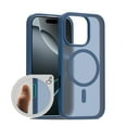 thumbnail image 1 of ShellTech for iPhone 15 Plus Magnetic PC+TPU Case, Translucent Matte Case with Button Protection [Compatible with Magsafe] Anti-Scratch Anti-Fingeprint Anti-Slip Shockproof Slim Cover,Darkblue, 1 of 7