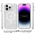 thumbnail image 1 of ShellTech for iPhone 15 Pro Max Case Clear Magnetic Glitter Compatible with Magsafe, Sparkle Bling Hard Magnet Mag Cover Non-Yellowing, Shiny Cute Phone Case for Women Gilrl,White, 1 of 7