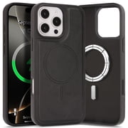 ShellTech for iPhone 15 Pro Max Case Magnetic Premium Leather Case Compatible with MagSafe Slim Cover Shockproof Protective Matte Back Wireless Charging,Black