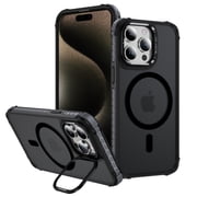 ShellTech for iPhone 15 Pro Max Magnetic Case with Stand,Compatible with MagSafe Anti-Slip Drop-Proof Protective Cover for iPhone 15 Pro Max 6.7 inch,Black