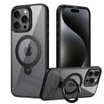 thumbnail image 1 of ShellTech for iPhone 15 Pro Max  Magnetic Ring Stand Case [Military Drop Protection] [Compatible with MagSafe] Matte Translucent Slim iPhone 15 Pro Max Case 6.7",Black, 1 of 22