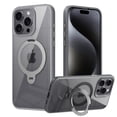 thumbnail image 1 of ShellTech for iPhone 15 Pro Max  Magnetic Ring Stand Case [Military Drop Protection] [Compatible with MagSafe] Matte Translucent Slim iPhone 15 Pro Max Case 6.7",Gray, 1 of 22