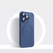 ShellTech for iPhone 15 Pro Max Magnetic Rubber Case,Compatible with Mag-Safe,Liquid Silicone Upgrade [Full Camera Protection] Durable Slim Shockproof Anti-Drop Protective Cute Cover,Darkblue