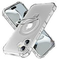 thumbnail image 1 of ShellTech for iPhone 16 Case with Magnetic Invisible Stand,Compatible with MagSafe,Wavy Frame Shockproof Protective Slim Translucent Matte Kickstand Phone Case for iPhone 16,Clear, 1 of 6