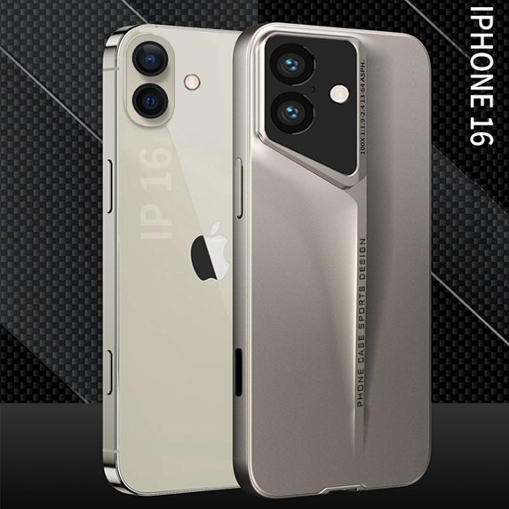 ShellTech for iPhone 16 Case,Unique Luxury Supercar Design,Ultra Thin Hard PC Shockproof Anti-Scratch Anti-Slip Grip Protective Sturdy Case Hard Cover for iPhone 16,Titaniumgray