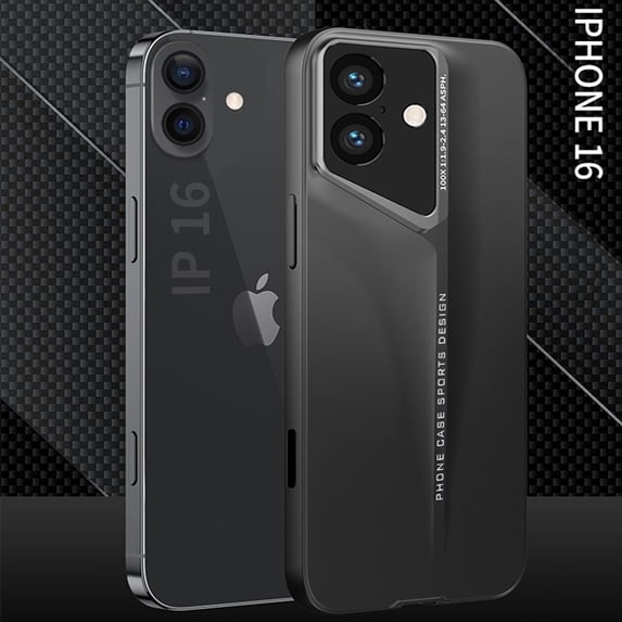 ShellTech for iPhone 16 Case,Unique Luxury Supercar Design,Ultra Thin Hard PC Shockproof Anti-Scratch Anti-Slip Grip Protective Sturdy Case Hard Cover for iPhone 16,Black