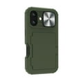 thumbnail image 1 of ShellTech for iPhone 16 Case Wallet, Built-in Card Holder (4-5 Cards), Slide Camera Cover, Military Grade Drop Protection, Rugged Heavy Duty Men Women Protective Phone Case,Green, 1 of 7