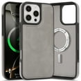 thumbnail image 1 of ShellTech for iPhone 16 Plus Case Magnetic Premium Leather Case Compatible with MagSafe Slim Cover Shockproof Protective Matte Back Wireless Charging,Gray, 1 of 10