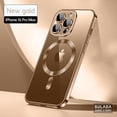 thumbnail image 1 of ShellTech for iPhone 16 Pro Max Case with Camera Lens Protection, [Compatible with MagSafe] [Metallic Glossy Soft Bumper], Diamond Clear Stylish Case for iPhone 16 Pro Max,Titaniumgold, 1 of 13
