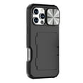 thumbnail image 1 of ShellTech for iPhone 16 Pro Max Case Wallet, Built-in Card Holder (4-5 Cards), Slide Camera Cover, Military Grade Drop Protection, Rugged Heavy Duty Men Women Protective Phone Case,Black, 1 of 7