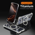 thumbnail image 1 of ShellTech for iPhone 16 Pro Max Metal Frameless Hollow Case, with Invisible Magnetic O-Ring Stand Case, Bezel Less Minimalist, Protective Shockproof, Upgraded Metal Slim Cover,Titanium, 1 of 11