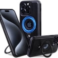 thumbnail image 1 of ShellTech for iPhone 16 Pro Max PU Leasther + TPU Case, Compatible with MagSafe, Shockproof Military-Grade Protection, Magnetic Phone Case for iPhone 16 Pro Max, Classic Hybrid Case,Black, 1 of 7