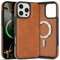 thumbnail image 1 of ShellTech for iPhone 16e Case Magnetic Premium Leather Case Compatible with MagSafe Slim Cover Shockproof Protective Matte Back Wireless Charging,Brown, 1 of 10