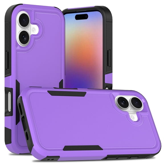 ShellTech for iPhone 16e PC+TPU Case Dual Layer Protective Heavy Duty Shockproof/Drop Proof Strong Full Body Rugged Military Grade Protection Durable Cover,Purple