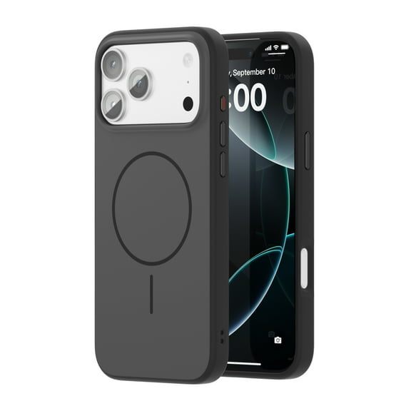 ShellTech for iPhone 17 Magnetic PC+TPU Hybrid Case with Wireless Charging Support, Shock-Absorbent PC+TPU Protective Back Cover, Anti-Scratch Anti-Fingerprint Matte Slim Fit,Black