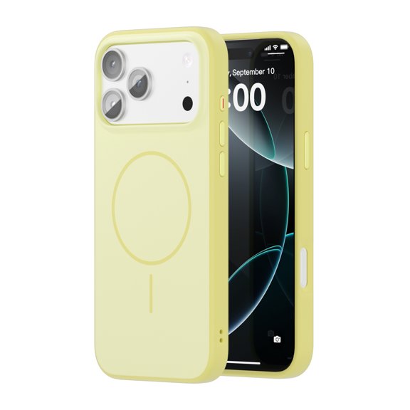 ShellTech for iPhone 17 Magnetic PC+TPU Hybrid Case with Wireless Charging Support, Shock-Absorbent PC+TPU Protective Back Cover, Anti-Scratch Anti-Fingerprint Matte Slim Fit,Yellow