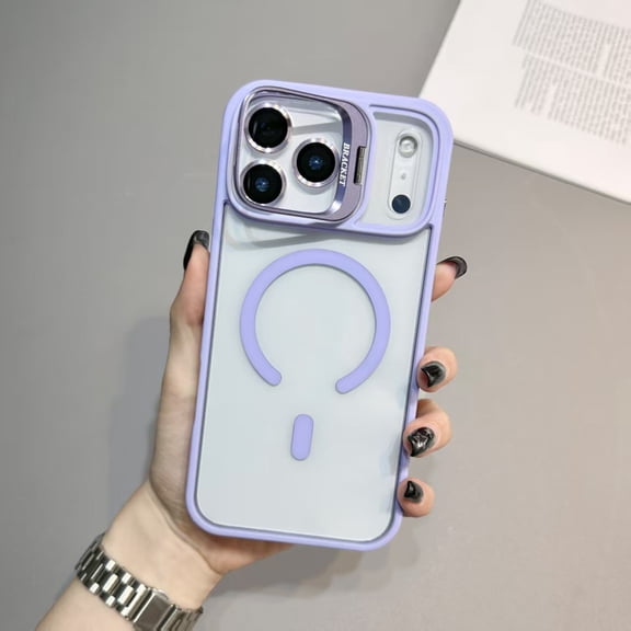 ShellTech for iPhone 17 PC+TPU Magnetic Case with Camera Kickstand Shockproof Military-Grade Rugged,Compatible with MagSafe Slim Precise Cutouts Anti-Slip Grip Durability Protective,Lightpurple