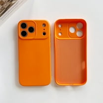 ShellTech for iPhone 17 Pro Liquid Silicone Phone Case, Cute Thin Slim Grip Soft Rubber Smooth Matte TPU Plain Solid Bright Color Shockproof Girly Simple Case with Camera Cover for Women Men,Orange
