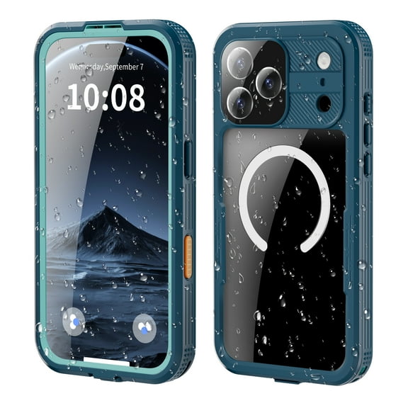 ShellTech for iPhone 17 Pro Max Waterproof Case, with Built-in Screen Protector Dustproof Shockproof [Compatible with MagSafe] Full Body Heavy Duty Underwater Waterproof Protective Cover,Grassblue